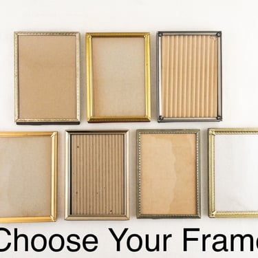 Vintage Gold and Silver Metal Photo Frames, 5 x 7 inch Vintage Picture Frames, Sold Separately 