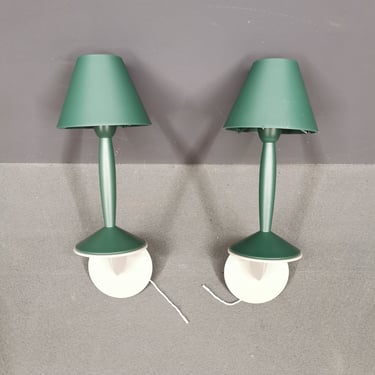 Set of 2 Floss Miss Sissi green Wall Lamps, Designed by Philippe Starck, made in 90's 