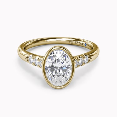 Bezel Set Side Diamonds Engagement Ring Setting
