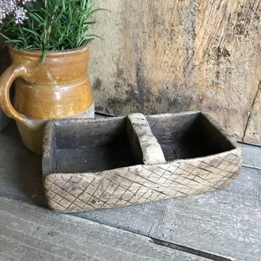 Antique French Wooden Salt Sel Box, Rustic French Folk Art, Farmhouse, Primitive Wood 