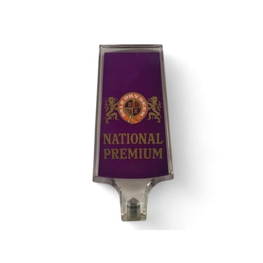 Vintage National Premium Beer Tap Handle, Lucite Clear Acrylic, Pale Ale Beer Advertising, Tavern Bar Pub Collectible Breweriana 