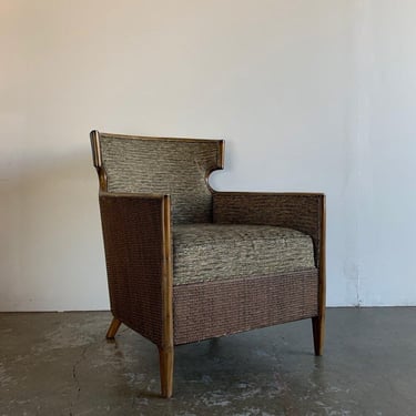 Palecek in Rattan and Fabric Lounge Chair 