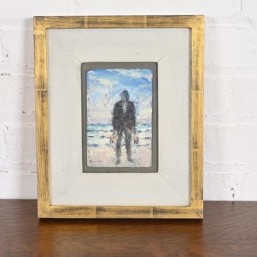 Original Signed John Houston &#8220;Mussel Gatherer&#8221; Framed Oil Painting