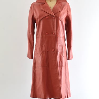 Burnt Sienna Leather Coat