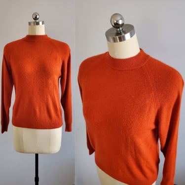 1980s Mock Neck Sweater with Zipper in Back - Vintage Sweater - 80s Sweater - Women's Vintage Size Large 