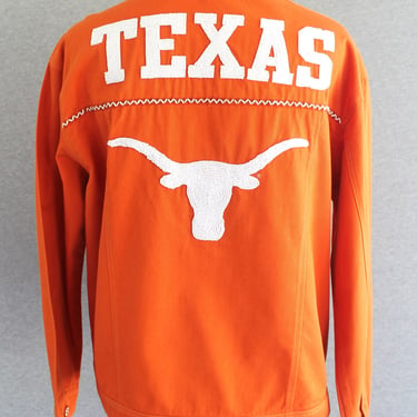 Hook 'Em Horns - University of Texas - Burnt Orange - Beaded Denim Jacket 