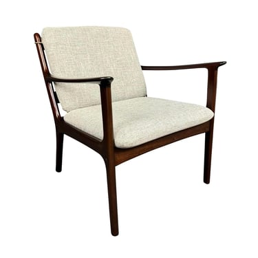 Vintage Danish Mid Century Modern Mahogany Lounge Chair by Ole Wanscher 