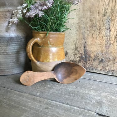 French Berger Dairy Spoon, Primitive, Handcarved Wood Utensil, Early 1800s, Scoop, Rustic French Farmhouse 