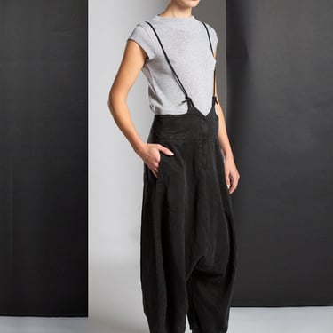 Low Drop Trousers with Removable Straps in BLACK or CEMENT