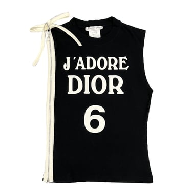Dior 'J'Adore' Black + White Zippered Logo Tank