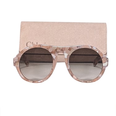 Chloe - Pink Recycled Acetate Round Sunglasses