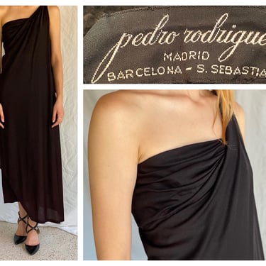 RARE Pedro Rodríguez Haute Couture Dress / Slinky Draped Grecian Evening Gown / Cocktail Dress / Party Dress / NYE / Collectible 