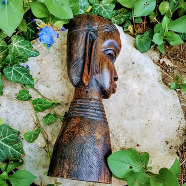 African Statue carved in Ebony~African Tribal Carving~Female Sculpture Woman Makonde Carving~JewelsandMetals 