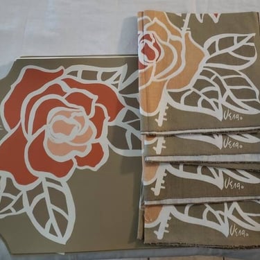 Vera Neumann Vintage Napkin Set Neutral Colors / 4 Napkins 