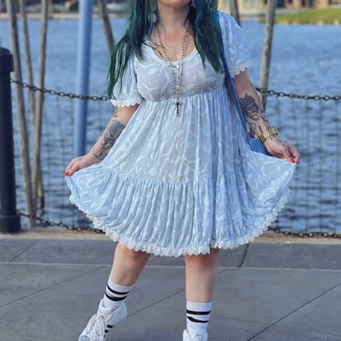 Raven Dress in Ice Queen of Halloween Flocked Sparkle Mesh