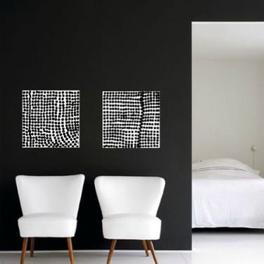 Black & White Dots, Canvas Wall Art, Abstract Painting, Minimalist Painting, Modern Art, Original Artwork, Contemporary Commission Art by Art