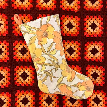 Handmade Orange Floral Stocking