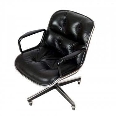 Charles Pollock for Knoll Executive Office Chair in Black Leather