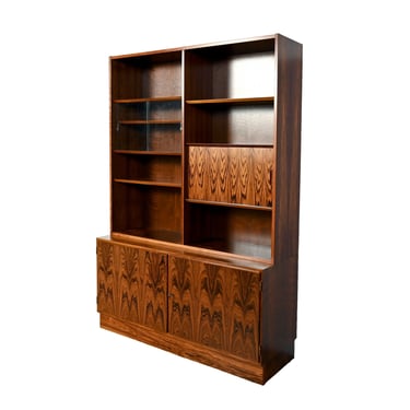 Rosewood Wall Unit Desk Bookcase Hutch Hundevad Danish Modern Unit 1 