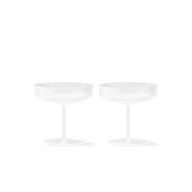 Ripple Champagne Saucers, Set of 2, Frosted