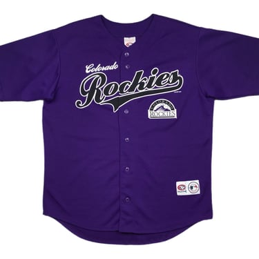 Vintage 2002 TrueFan Colorado Rockies Baseball Mesh Button Up MLB Jersey Size Large/XL 