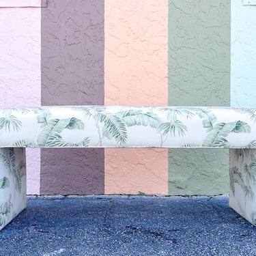 Upholstered Palm Tree Bench