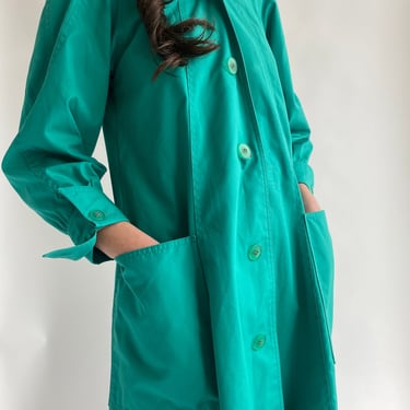 vintage teal classic rain coat 