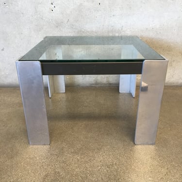 Mid Century Chrome &amp; Glass End Table