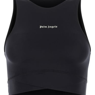 Palm Angels Women Black Stretch Nylon Top