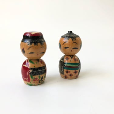 Pair of Vintage Japanese Kokeshi Dolls 