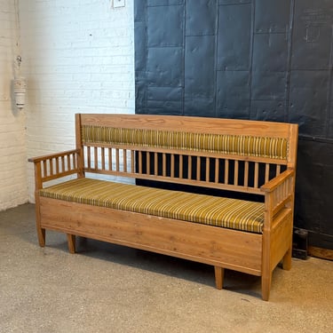 Antique Scandinavian Swedish Pine Storage Bench 
