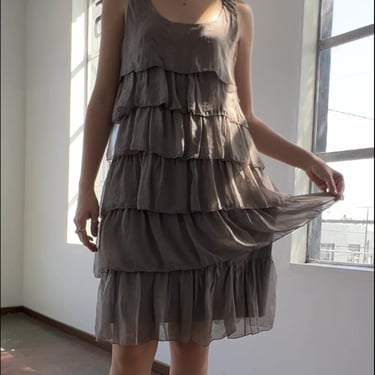 Cloud Silk Ruffle Dress (M)
