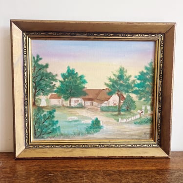 Vintage “Home” Original Signed Oil Painting 