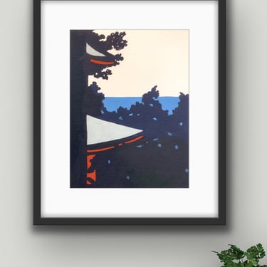 Japan Temple by the Sea - Archival Print on Paper