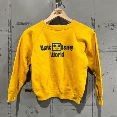 14 60s vintage Kids Walt disney world sweatshirt yellow 