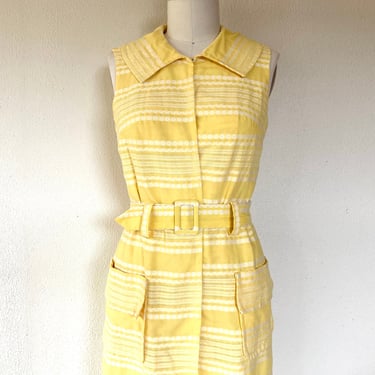 1960s yellow sleeveless dress 