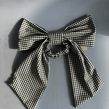 Giant Bow Scrunchie in Gingham Check
