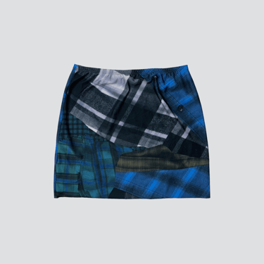Flannel Print Jersey Mini Skirt