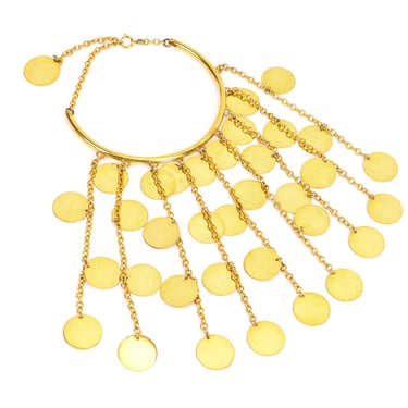 Disc Chain Fringe Necklace