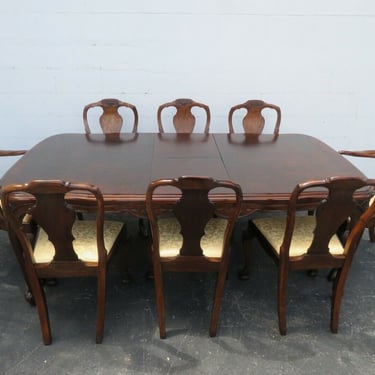 French Carved Late 1800s Large Dining Table Eight Chairs 2895