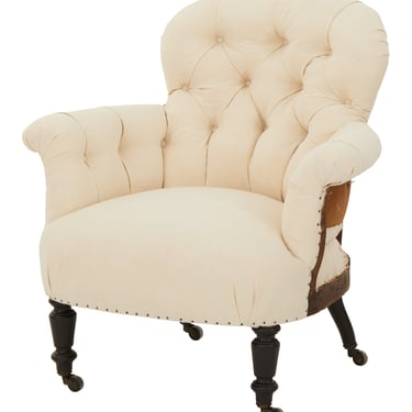 Antique Unupholstered Tufted Chair