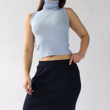 Vintage Baby Blue Knit Top