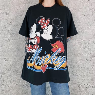 Vintage Disney Mickey and Minnie Mouse Thrashed Distressed Tee Shirt T-Shirt 