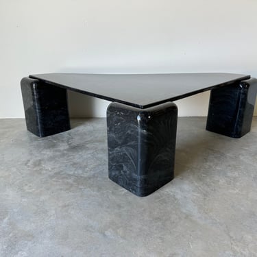 Postmodern Faux -  Marble Triangular Coffee Table 