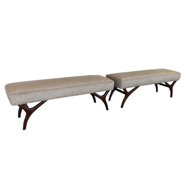 Pair of Mid Century Benches in the Style of Robsjohn-Gibbings