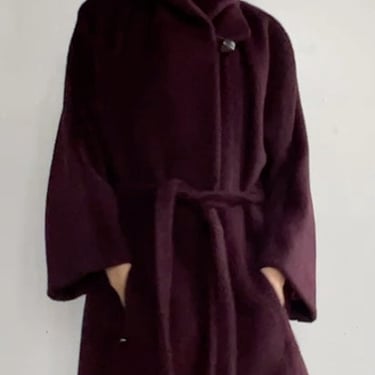 Sonia Rykiel Fuzzy Blackberry Coat (M)