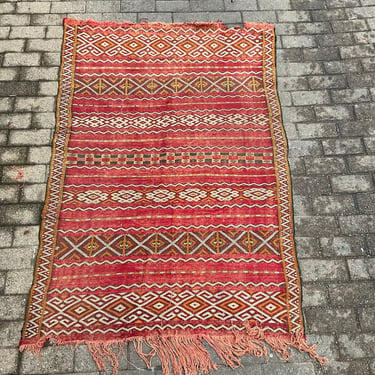 Vintage Moroccan Flatstitch Rug 43