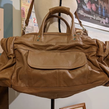 Vintage Leather Duffle Bag 