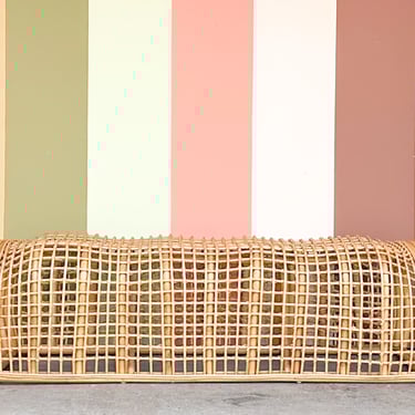 Sculptural Rattan Alligator Bench