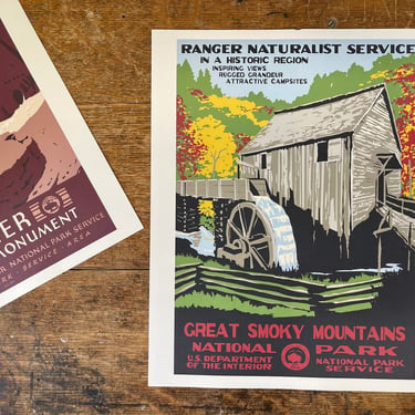 Vintage WPA Poster | US Department of the Interior National Park Poster | Great Smoky Mountains | 1930s Travel Poster | Tennessee 